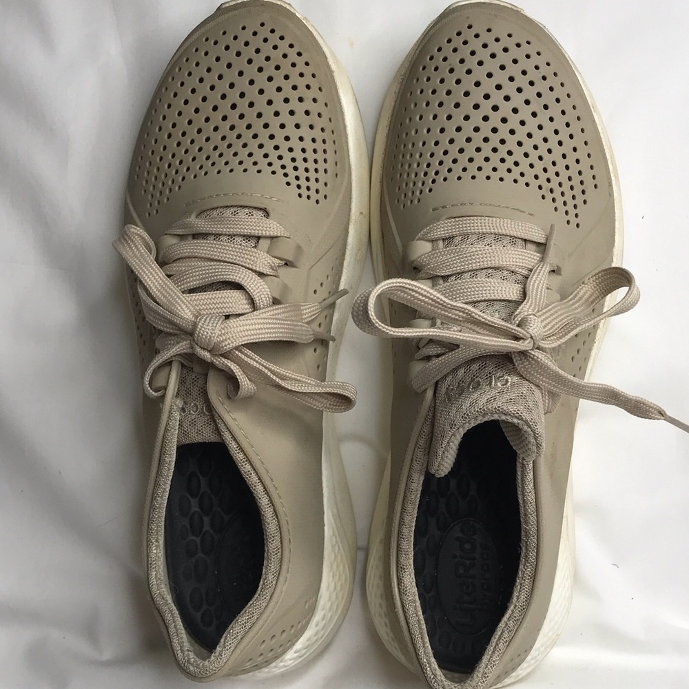 Crocs Literide Men's Beige Lace up Shoes Size 8